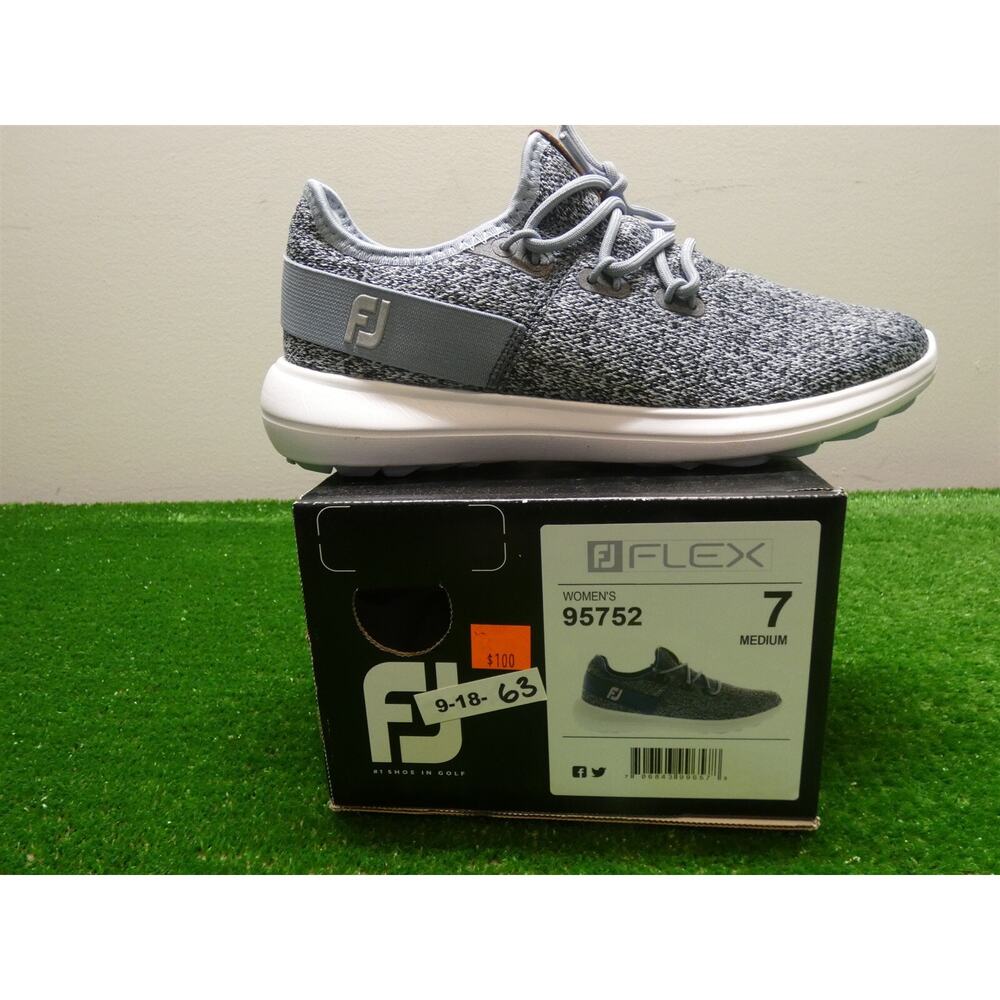 FootJoy Womens Flex Mesh Spikeless Waterproof Golf Shoes 7M Grey 95752 New